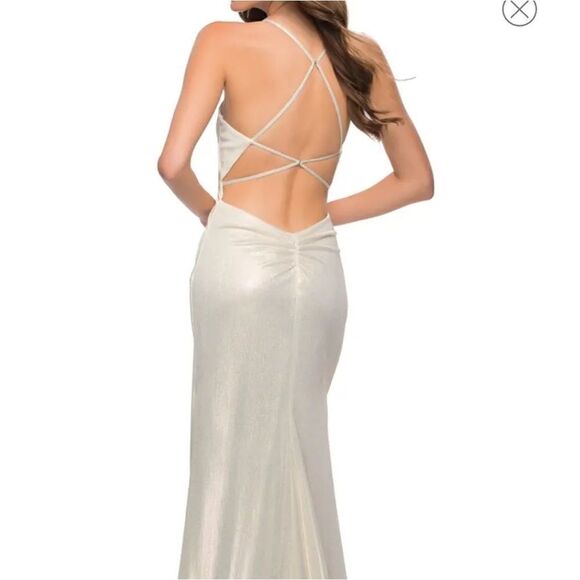 La Femme Crossover Side Slit Dress - Picture 3 of 4
